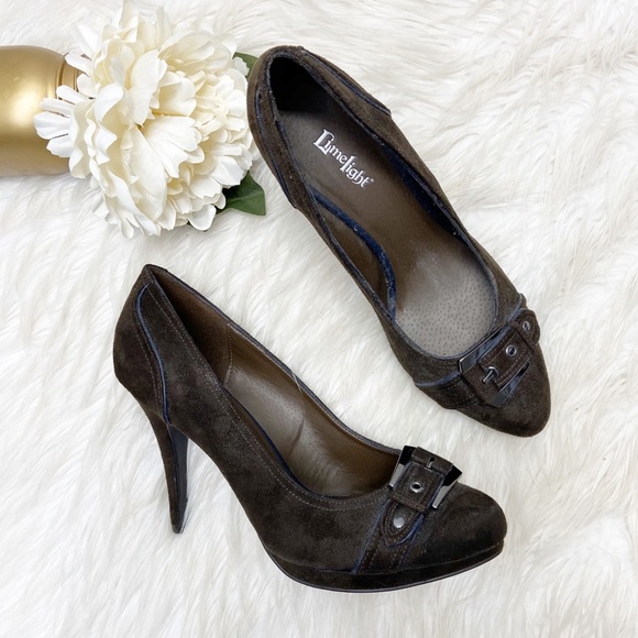 Limelight Shoes - Limelight Brown Buckle Suede Pumps Sz 42 / 12